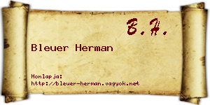 Bleuer Herman névjegykártya