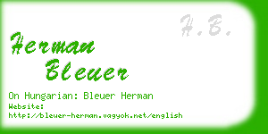 herman bleuer business card